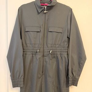 Nike Black Zip-Up Jumpsuit Swoosh